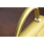 Kelly 28 Inseam Amber Yellow Silver Buckle TOGO Leather