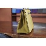 Kelly 28 Inseam Amber Yellow Silver Buckle TOGO Leather