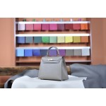 Kelly25 Elephant Gray Gold Buckle Epsom Leather