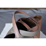 picotin18 elephant gray and golden brown silver buckle TC leather