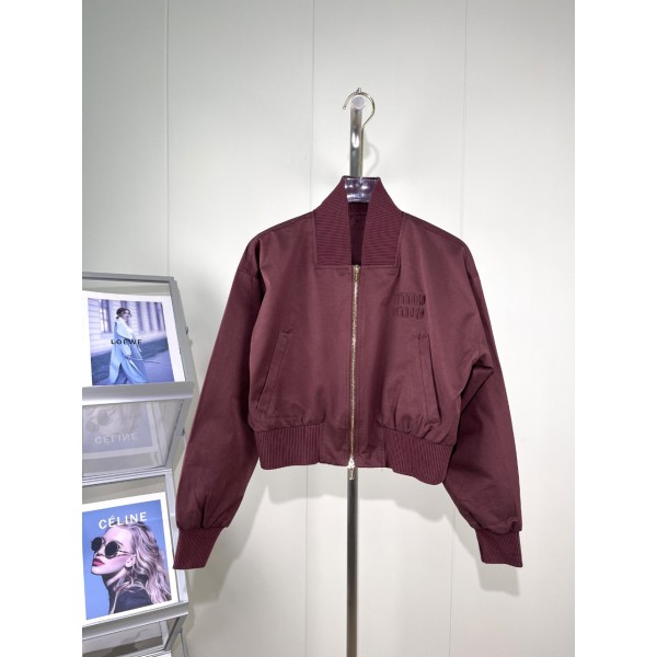 MIUMIU Retro Baseball Short Coat Drop Shoulder Small Silhouette Jacket