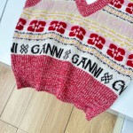 GANNI Jacquard Pattern Academy Style Knitted Vest
