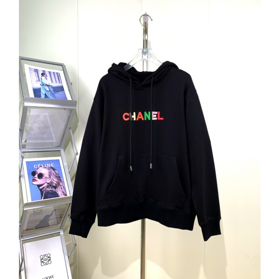 Chanel Small Fragrant Embroidered Colorful Character Logo Hoodie
