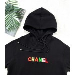 Chanel Small Fragrant Embroidered Colorful Character Logo Hoodie