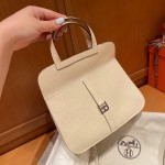 Halzan 25cm New stock tc leather i2 cream white spell 2S sesame color silver buckle