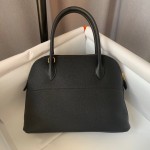 Bolide 27cm imported calfskin leather full hand waxed stitching black gold buckle