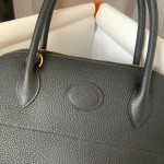 Bolide 27cm imported calfskin leather full hand waxed stitching black gold buckle