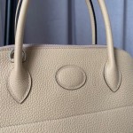 Bolide 27cm Imported calfskin Half hand waxed stitching Windbreaker Grey Silver buckle