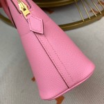 Bolide 27cm Imported original Epsom leather Half hand waxed stitching Sakura pink Silver buckle