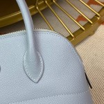 Bolide 27cm Imported original Epsom leather half hand waxed stitching linen blue silver buckle