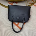 Bolide 27cm Imported original Epsom leather Half hand waxed stitching Black Silver buckle