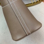 Bolide 27cm Imported original Epsom leather Half hand waxed stitching Elephant gray Silver buckle