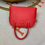 Bolide 27cm Imported original Epsom leather Semi-hand waxed stitching Large red silver buckle
