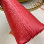 Bolide 27cm Imported original Epsom leather Half hand waxed stitching Gemstone red Silver buckle