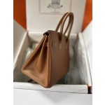 Birkin 30cm CK37 gold brown gold buckle  Imported easy leather hand sewn  Real shot The quality visible to the naked eye