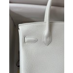 Birkin 30cm original calfskin togo pure white Snow White gold buckle top hand sewn