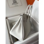 Birkin 30cm original calfskin togo pure white Snow White gold buckle top hand sewn