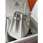 Birkin 30cm original calfskin togo pure white Snow White gold buckle top hand sewn