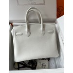 Birkin 30cm original calfskin togo pure white Snow White gold buckle top hand sewn