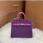 Birkin 25cm togo leather Anemone purple ➕ Rose red ➕ 3Q pink Gold buckle