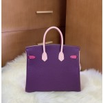 Birkin 25cm togo leather Anemone purple ➕ Rose red ➕ 3Q pink Gold buckle