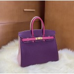 Birkin 25cm togo leather Anemone purple ➕ Rose red ➕ 3Q pink Gold buckle