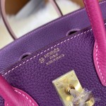 Birkin 25cm togo leather Anemone purple ➕ Rose red ➕ 3Q pink Gold buckle