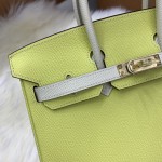 Birkin 25cm epsom lemon yellow ➕ milkshake white gold buckle