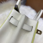 Birkin 25cm epsom lemon yellow ➕ milkshake white gold buckle