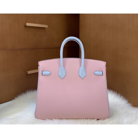 Birkin 25cm epsom leather 3Q powder ➕ haze blue gold buckle