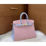 Birkin 25cm epsom leather 3Q powder ➕ haze blue gold buckle