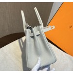 birkin25 imported togo leather glacier white all handmade gold buckle silver buckle