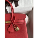 Birkin 25cm Epsom Leather National Flag Red Gold Buckle