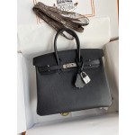 Birkin 25cm Epsom Leather Black Silver Buckle