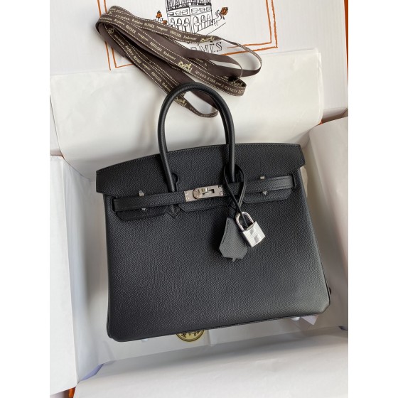 Birkin 25cm Epsom Leather Black Silver Buckle