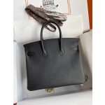 Birkin 25cm Epsom Leather Black Silver Buckle