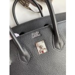 Birkin 25cm Epsom Leather Black Silver Buckle