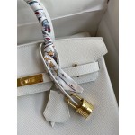 Birkin 25cm Epsom Leather Pure White Gold Buckle