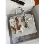 Birkin 25cm Epsom Leather Pure White Gold Buckle