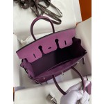 Birkin 25cm Epsom Leather Anemone Purple Silver Buckle