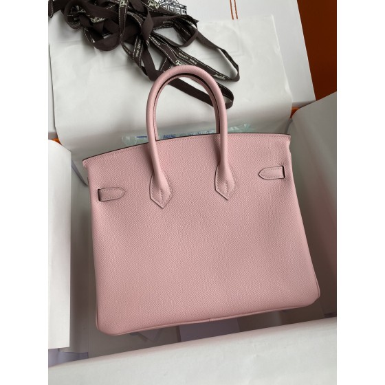 Birkin 25cm Epsom Leather 3Q Pink Silver Buckle