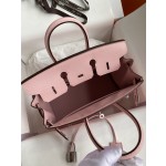 Birkin 25cm Epsom Leather 3Q Pink Silver Buckle