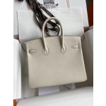 Birkin 25cm Epsom Leather Milkshake White Gold Buckle