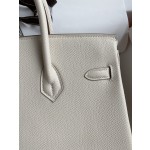 Birkin 25cm Epsom Leather Milkshake White Gold Buckle