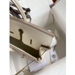 Birkin 25cm Epsom Leather Milkshake White Gold Buckle