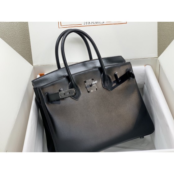 birkin30 antique bag box leather limited edition black buckle all hand sewn