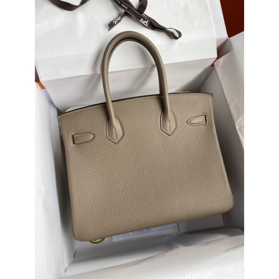 Birkin 25/30/35cm Imported Togo Leather Turtle Grey Gold Buckle