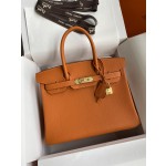 Birkin 25/30/35cm Imported Togo leather Orange Gold buckle