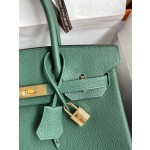 Birkin 25/30/35cm imported Togo leather peacock green gold buckle