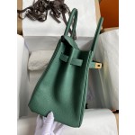 Birkin 25/30/35cm imported Togo leather peacock green gold buckle